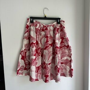 MOSCHINO Jeans Donna Red & White A-Line Skirt – Made in Italy – Size 44 (US 10)